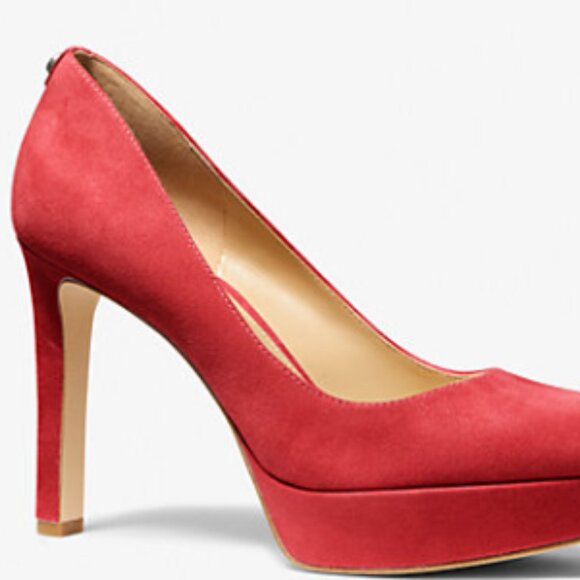 Michael Kors Chantal Suede Platform Pumps Shoes Sz 8 NEW - Picture 2 of 4
